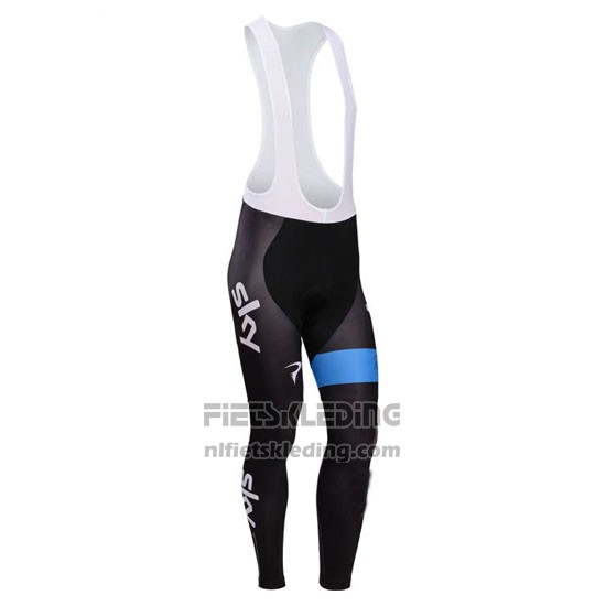 2014 Fietskleding Sky Kampioen Regno Unito Wit Lange Mouwen en Koersbroek